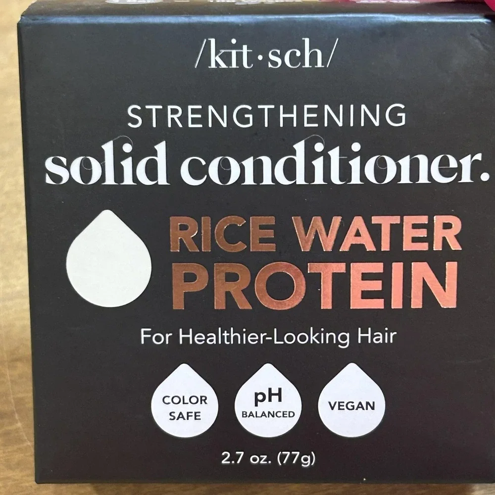Kitsch Strengthening Solid Conditioner Bar Rice Water Protein 2.7oz Vegan Hair